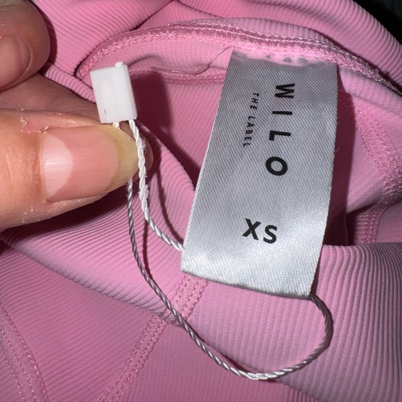 Wilo The Label Pink Ribbed 7/8 Leggings with side pockets Size XS - Picture 8 of 10